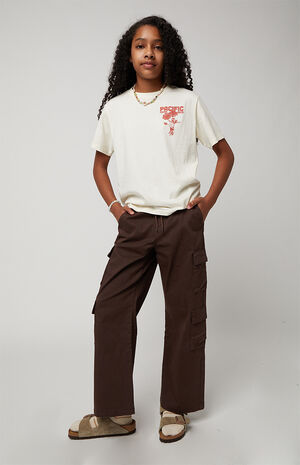 Stretch Brown E-Waist Porter Baggy Cargo Pants image number 5