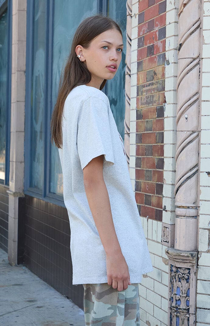 John Galt Light Gray Penelope New York Oversized T-Shirt