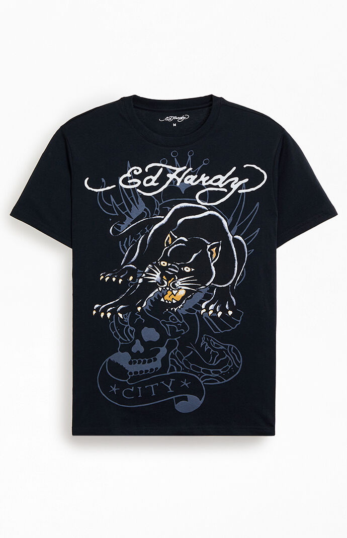 Ed Hardy Black Crouching Panther T-Shirt | Pacsun