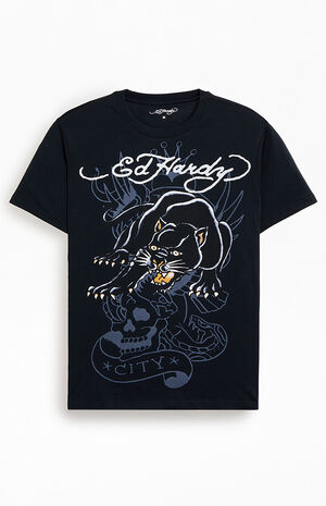Black Crouching Panther T-Shirt image number 1