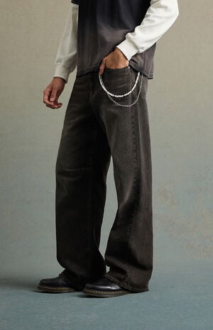 Black Chain Extreme Baggy Jeans image number 3