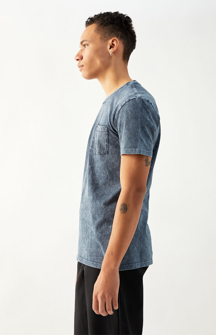 Navy Acid Wash Pocket T-Shirt