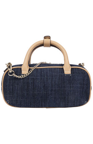 Bentley Denim and Faux Leather Mini Satchel Bag image number 6
