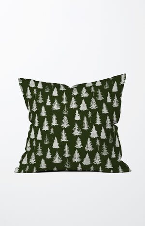 Green Trees Small Outdoor Throw Pillow image number 1