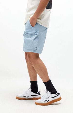 Noah Blue Nylon Cargo Shorts image number 3