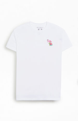 Floral Flamingo Embroidered T-Shirt image number 1