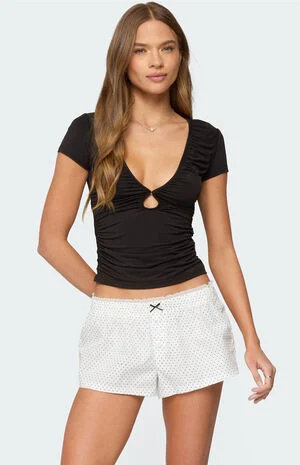 Burkley Keyhole Gathered Top image number 1