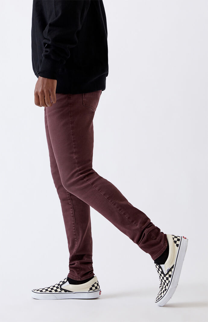 Burgundy Stacked Skinny Jeans