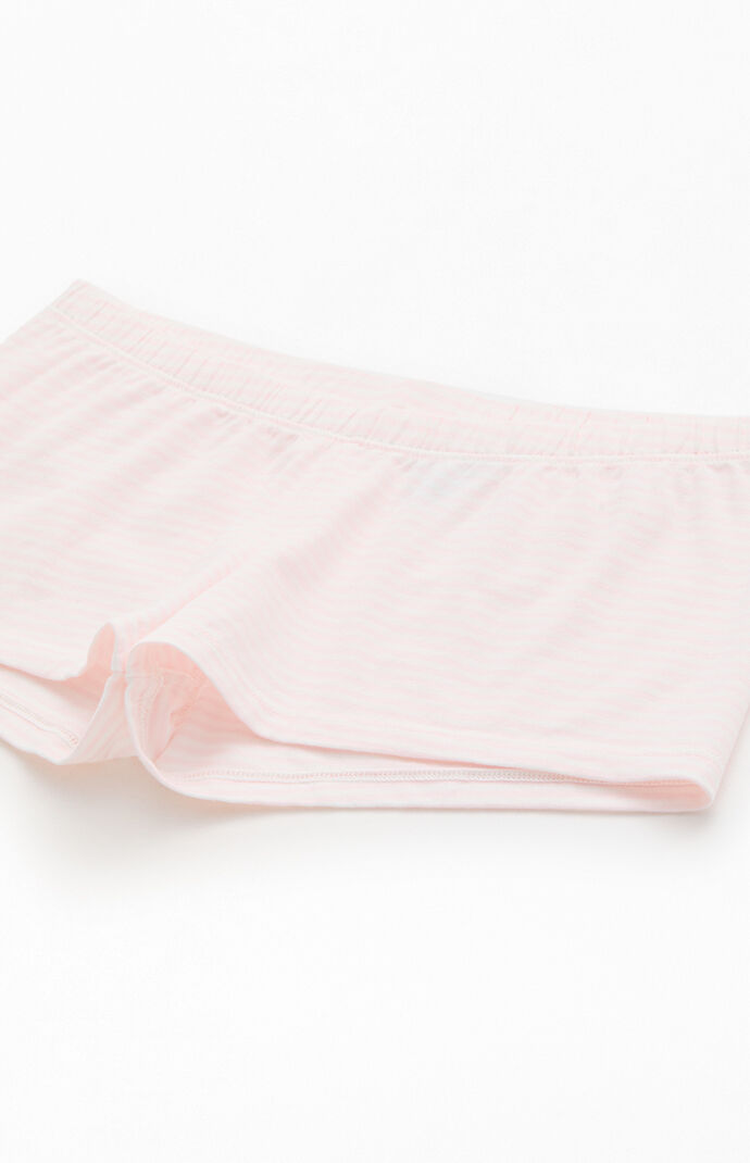 John Galt Light Pink Striped Boxer Boyshorts