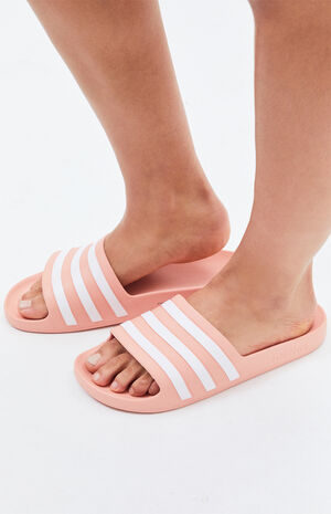 Adilette Pink Slide Sandals image number 1