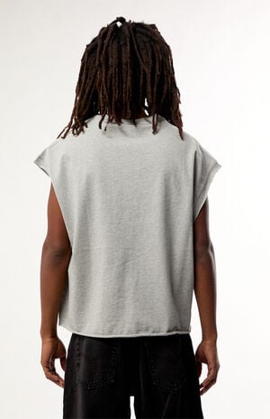Heather Grey Solid Muscle Tank image number 3