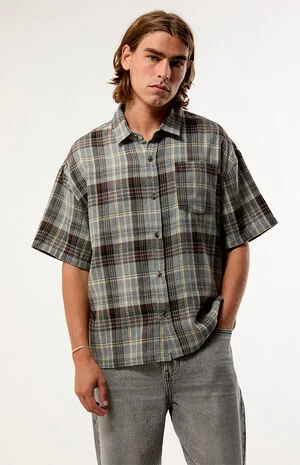 Blue Plaid Woven Flannel Shirt image number 1