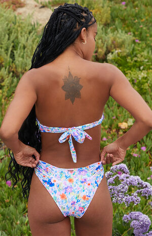 Eco Wildflowers Audrey Ruched High Cut Bikini Bottom image number 4