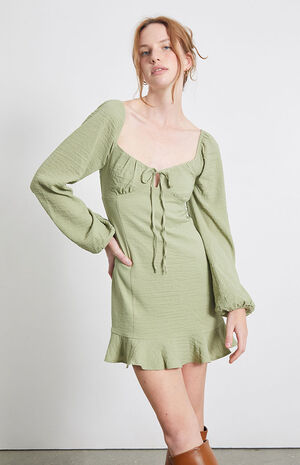 Long Sleeve Ruffle Hem Dress image number 1