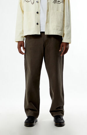 Drill Chore Brown Baggy Carpenter Jeans image number 1
