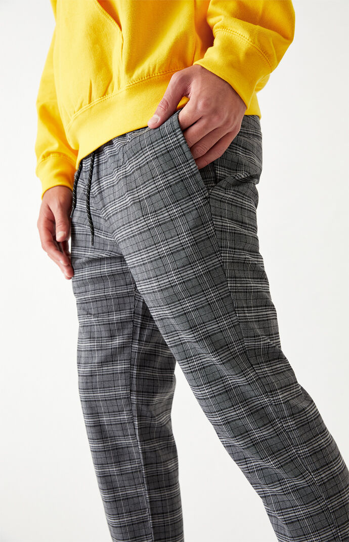 Gray Plaid Menswear Trouser Pants