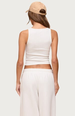 Linda Ribbed Scoop Neck Tank Top image number 3