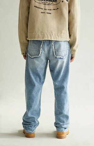 Dylan Baggy Jeans Frayed Medium Blue image number 4
