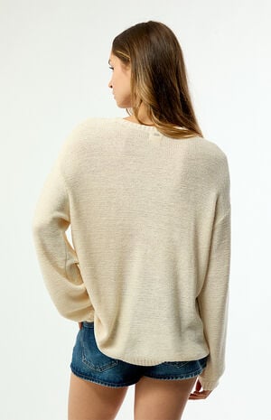 Soft Wave Textured Floral Sweater image number 4