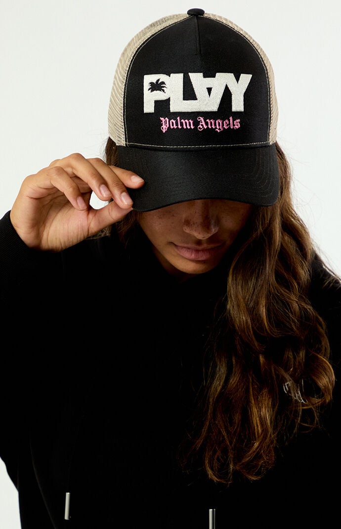 PLAY PALM ANGELS Logo Trucker Hat