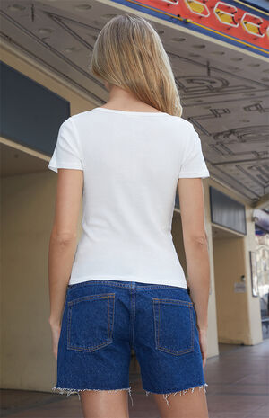 White Zelly Short Sleeve Top image number 3