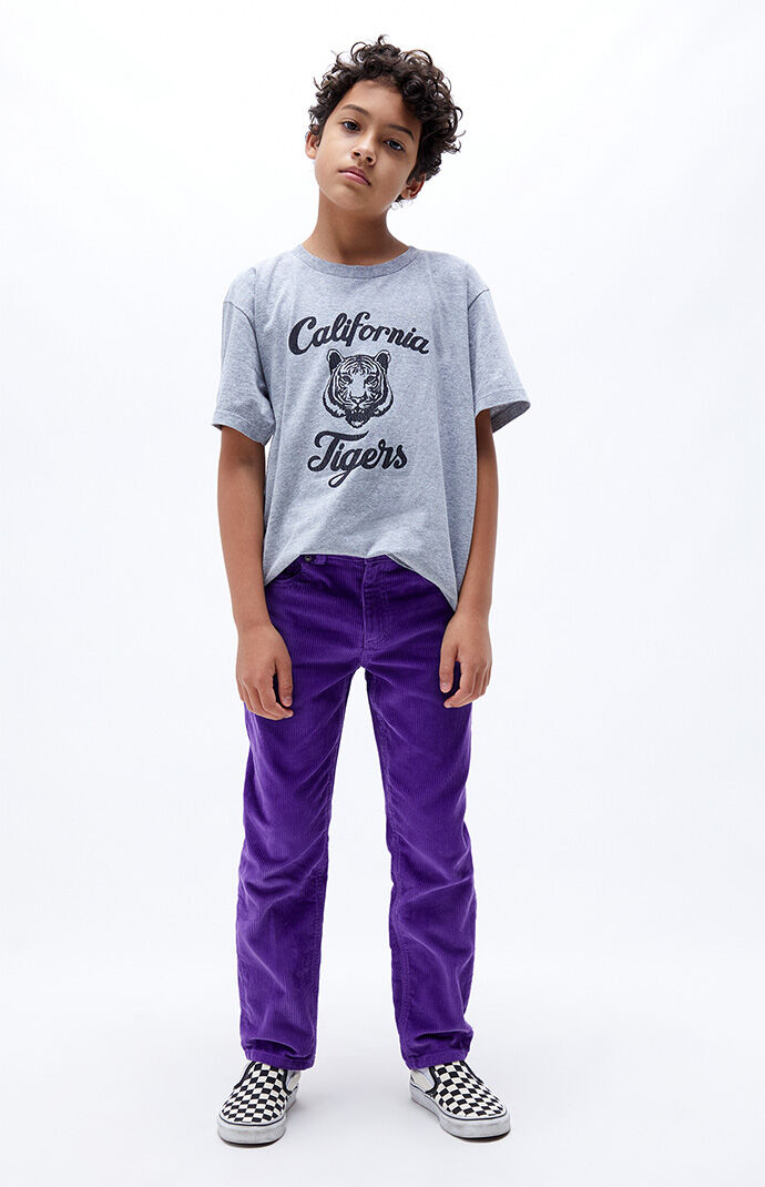 PacSun Kids Purple Corduroy Straight Leg Pants PacSun