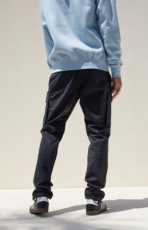 Stretch Canvas Black Slim Cargo Pants image number 4