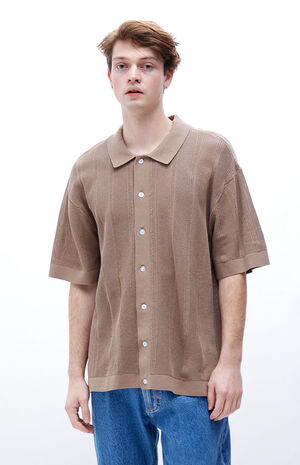 Brown Button Polo Shirt image number 1