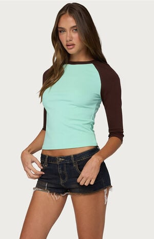 Irva Contrast Raglan Top image number 2