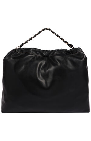 Black Vintage Chain Soft Hobo Bag image number 4
