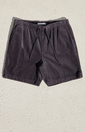 Black Corduroy Volley Shorts image number 1