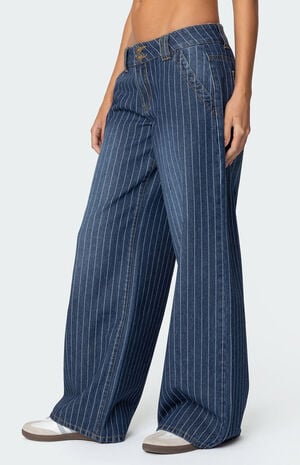 Cory Striped Low Rise Jeans image number 4