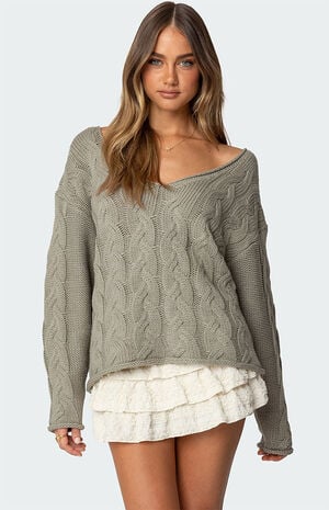 Inga Oversized Cable Knit Sweater image number 1