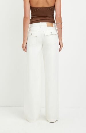 Casey Low Rise Baggy Jeans Contrast Stitch White image number 4