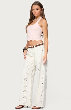 Jazmyn Scalloped Halter Top image number 4