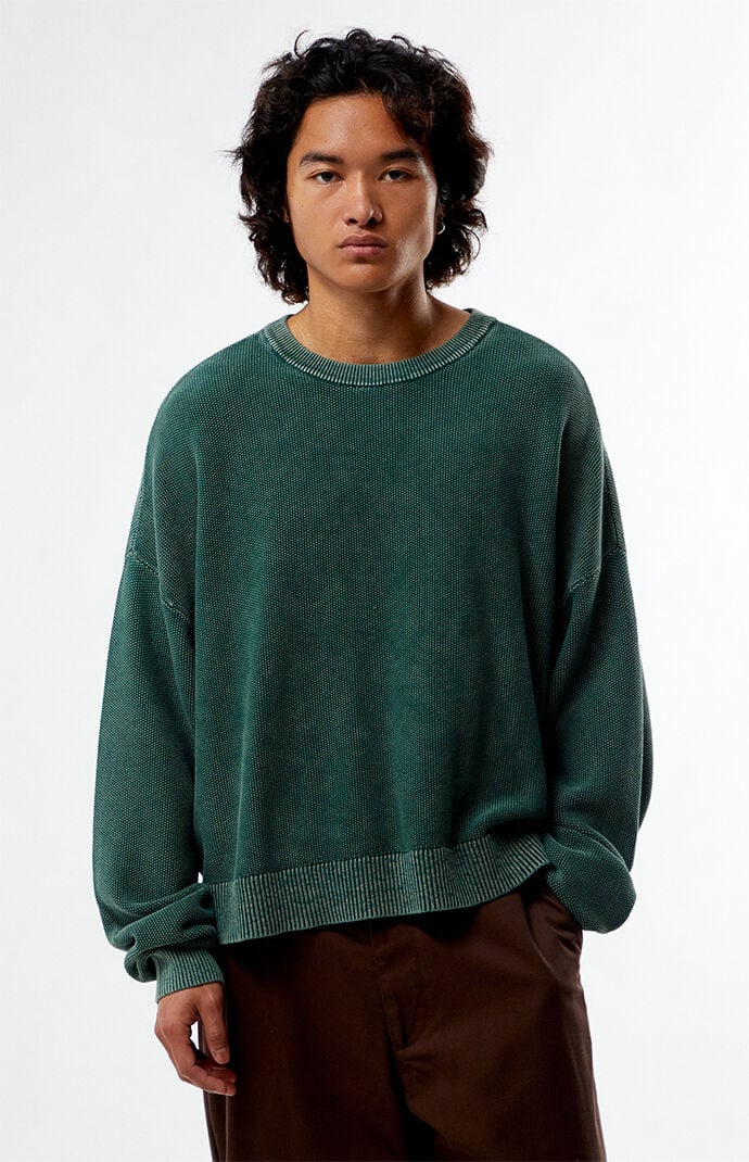 PacSun Green Textured Crew Neck Sweater | PacSun