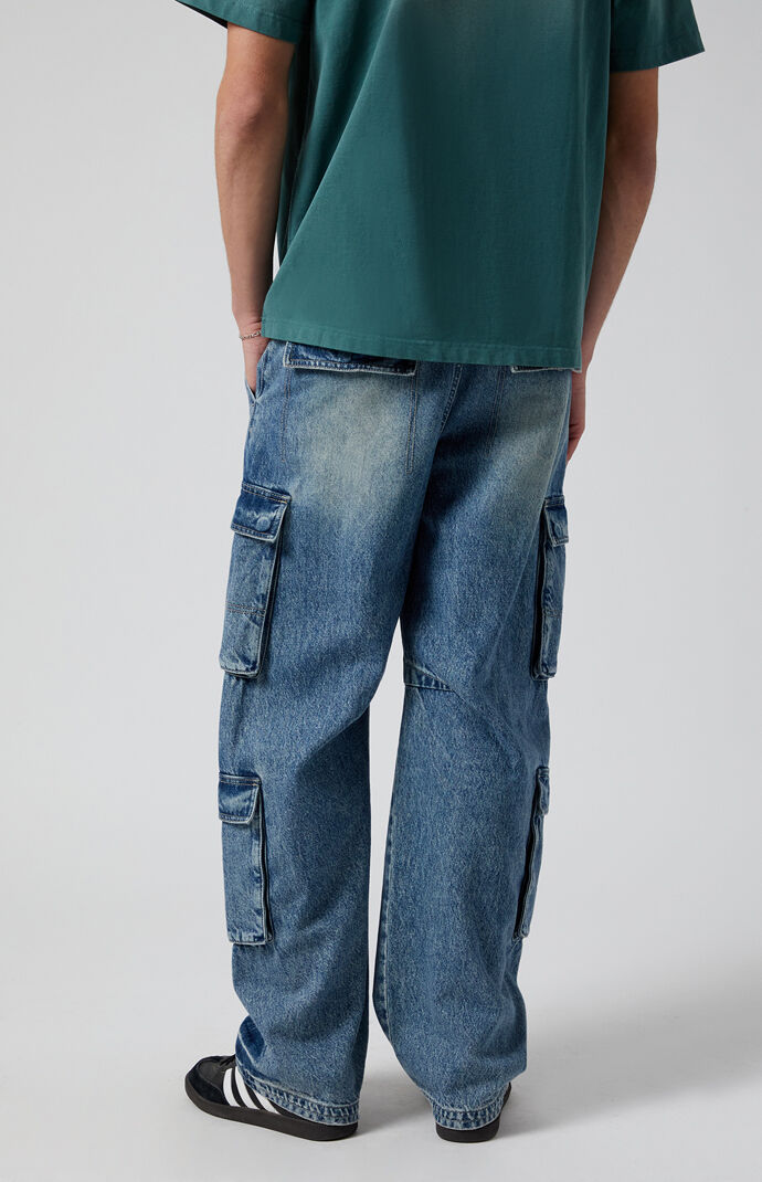Pacsun Mason Baggy Barrel Jeans Cargo Dark Indigo | Pacsun