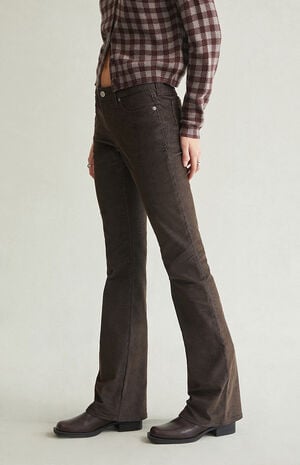 Jade Low Rise Bootcut Jeans Stretch Corduroy Brown image number 3