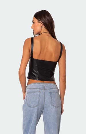 Edikted Women's Simone faux leather corset top