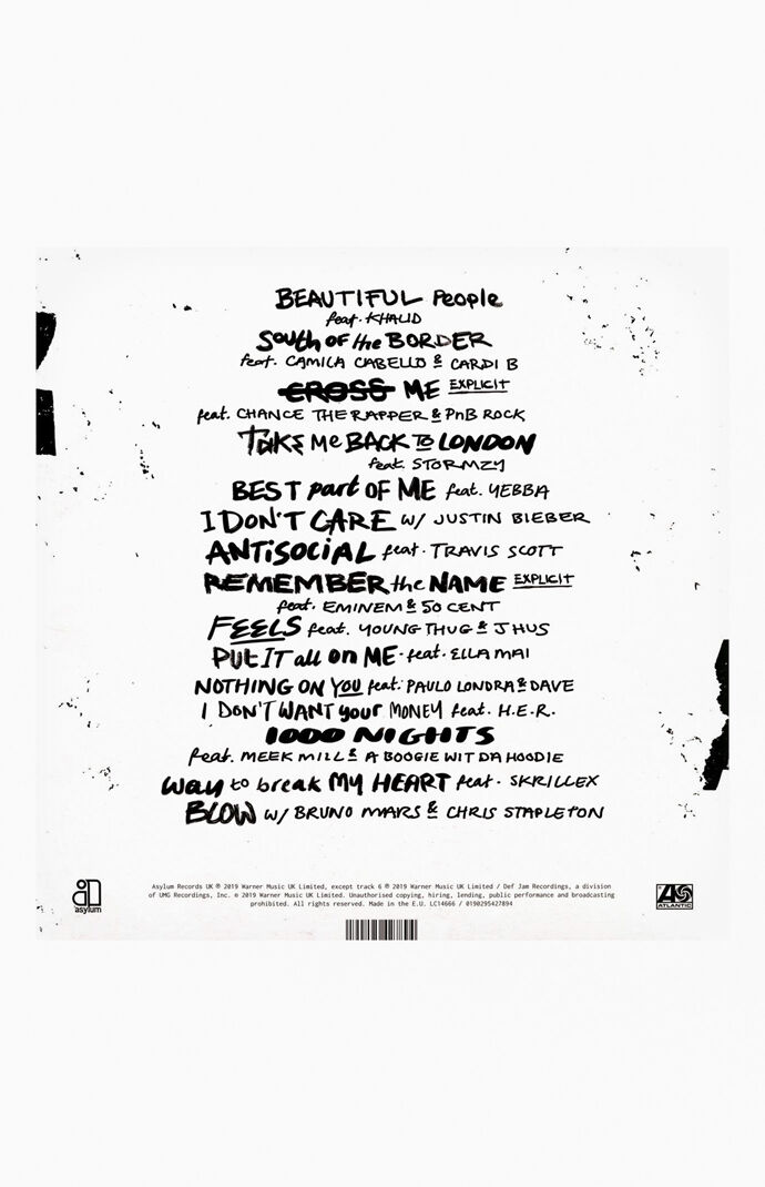Ed Sheeran – No. 6 Vinyl Record