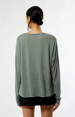 Kasey Striped Cozy Oversized Long Sleeve Top image number 4