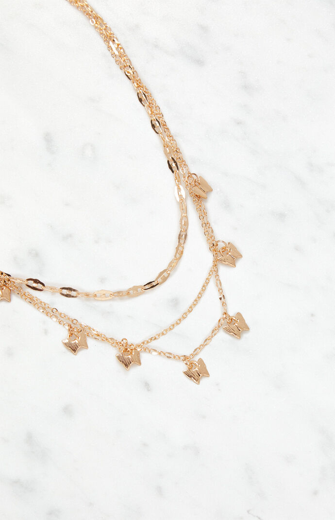 Multi Chain Butterfly Necklace
