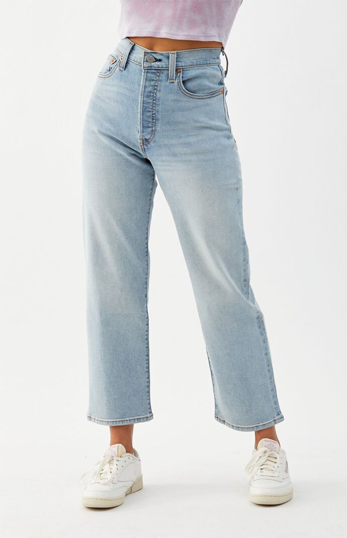 Levi's Medium Indigo Ribcage Straight Leg Jeans | PacSun