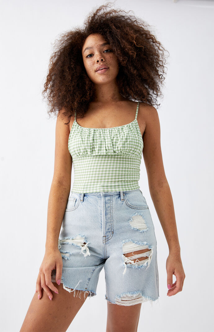 Light Blue High Waisted Denim Boy Shorts