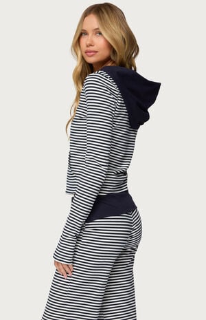 Meggy Striped Zip Up Hoodie image number 3