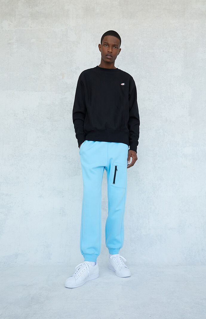 Royal Blue Zip Cargo Fleece Sweatpants