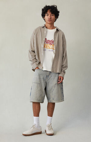 Light Blue Tint Baggy Denim Carpenter Shorts image number 3