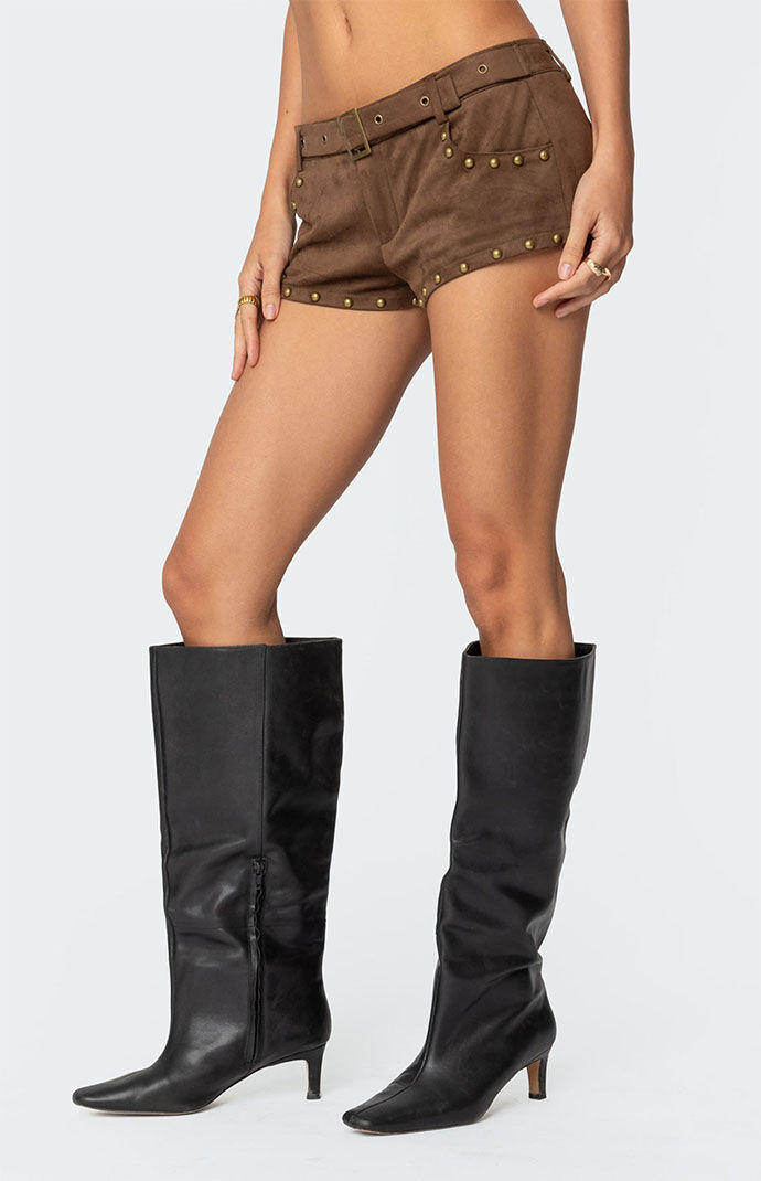 ●PORTA● STUD MICRO SHORTS Edikted Studded Faux Suede Micro Shorts | PacSun