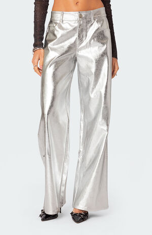 Kim Metallic Faux Leather Pants image number 1