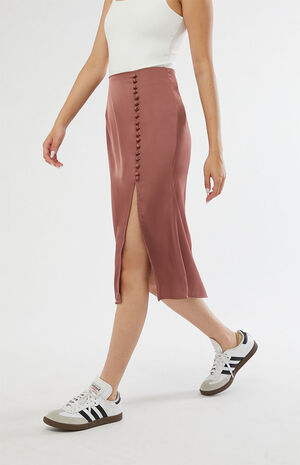 Button Side Midi Skirt image number 3